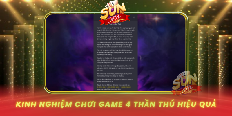 Game 4 Thần Thú Tại SUNWIN Mở Ra Cuộc Săn Thưởng Cuốn Hút 4 Kinh Nghiem Choi Game 4 Than Thu Hieu Qua