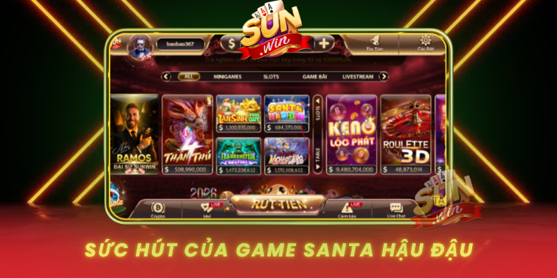 Santa Hậu Đậu SUNWIN – Sự Kiện Noel Săn Quà Cực Đã 2026 2 Suc Hut Cua Game Santa Hau Dau
