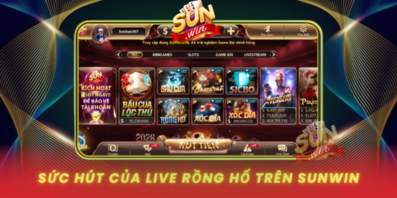 Live Rồng Hổ SUNWIN – Trải Nghiệm Giải Trí Cực Cuốn Hút 2 Suc Hut Cua Live Rong Ho Tren Sunwin