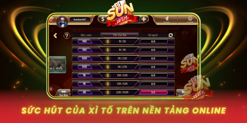 Khám Phá Xì Tố – Trò Chơi Bài Cân Não Hấp Dẫn Tại SUNWIN 2 Suc Hut Cua Xi To Tren Nen Tang Online