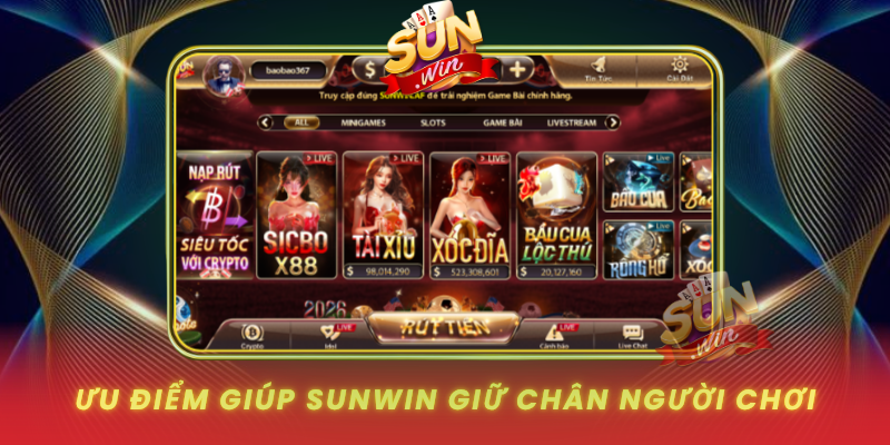 Ưu Điểm Giúp SUNWIN Giữ Chân Người Chơi Uu Diem Giup Sunwin Giu Chan Nguoi Choi